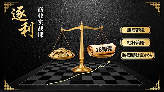 《逐 利》商业实战课，底层逻辑、杠杆策略、18锦囊，跨周期财富心法-琴书聊项目