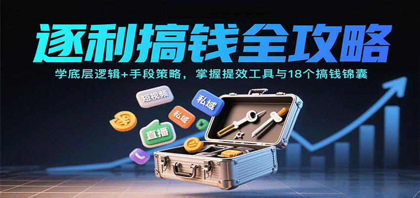 逐利搞钱全攻略：学底层逻辑+手段策略，掌握提效工具与18个搞钱锦囊-琴书聊项目