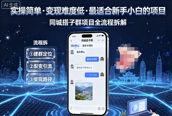 实操简单，变现难度低，最适合新手小白做的项目，每天轻松收入3张，同城搭子群项目全流程拆解-琴书聊项目
