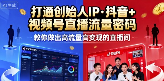 25年直播9-10两期线下课，打通创始人IP，抖音+视频号直播流量密码，教你做出高流量高变现的直播间-琴书聊项目