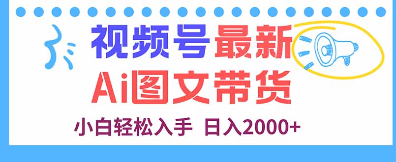 视频号最新AI图文带货，每天几分钟，小白轻松入手，日入2000+-琴书聊项目