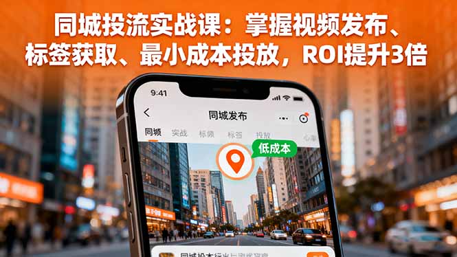 同城投流实战课：掌握视频发布、标签获取、最小成本投放，ROI提升3倍-琴书聊项目