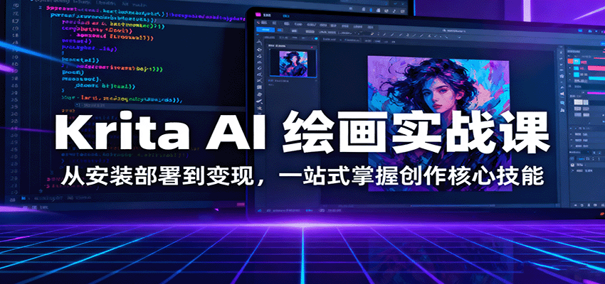 Krita AI 绘画实战课：从安装部署到变现，一站式掌握创作核心技能-琴书聊项目
