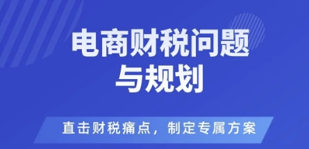 电商企业财税风险与规避，直击财税痛点，制定专属方案-琴书聊项目