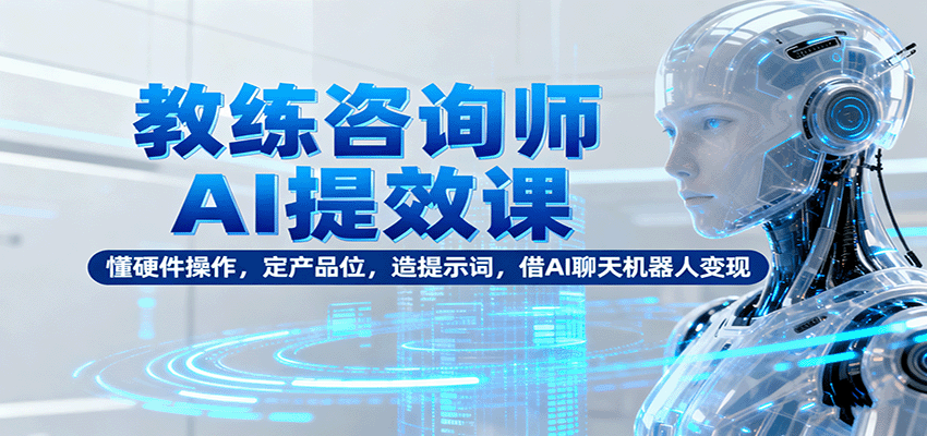 教练咨询师AI提效课：懂硬件操作，定产品位，造提示词，借AI聊天机器人变现-琴书聊项目