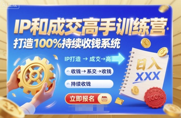 带你成为IP和成交高手的训练营，打造100%持续收钱系统-琴书聊项目