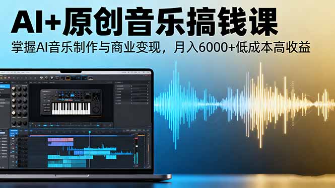AI+原创音乐搞钱课：掌握AI音乐制作与商业变现，月入6000+低成本高收益-琴书聊项目