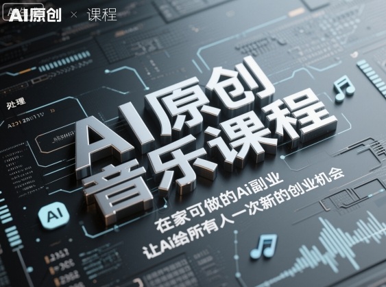 AI原创音乐课程，在家可做的Ai副业，让Ai给所有人一次新的创业机会-琴书聊项目