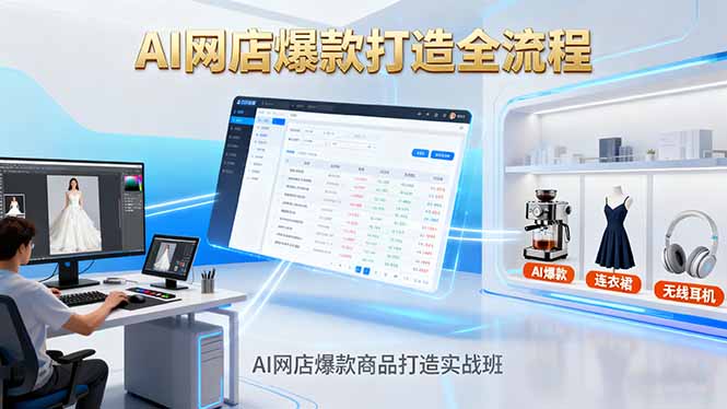 AI网店爆款商品打造实战班：AI技术实现商品图智能处理，快速搭建AI网店-琴书聊项目