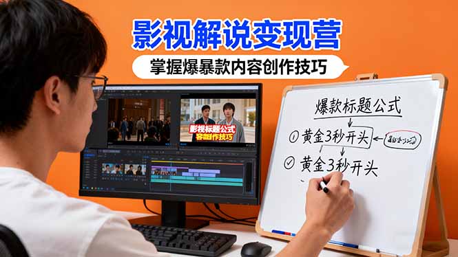 影视解说变现营：通过30+实战案例爆款内容创作技巧，掌握影视解说盈利密码-琴书聊项目