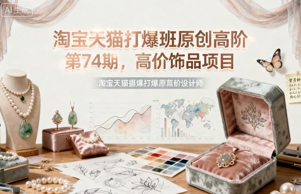 淘宝天猫打爆班原创高阶第74期，高价饰品项目-琴书聊项目