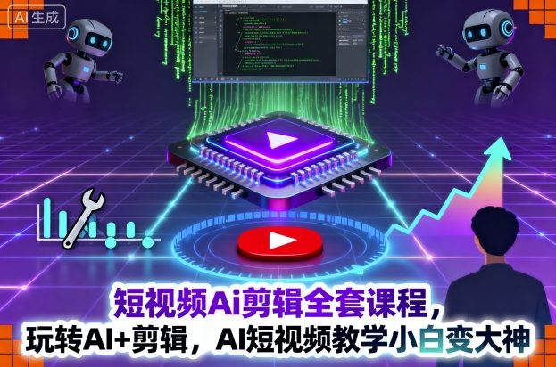 短视频Ai剪辑全套课程，玩转AI+剪辑，AI短视频教学小白变大神-琴书聊项目