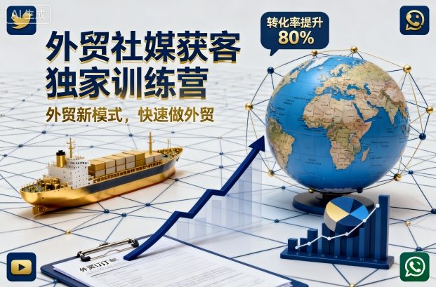 外贸社媒获客独家训练营，外贸新模式，快速做外贸-琴书聊项目