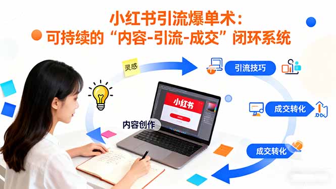 小红书引流爆单术：构建一套低成本 可持续的“内容-引流-成交”闭环系统-琴书聊项目
