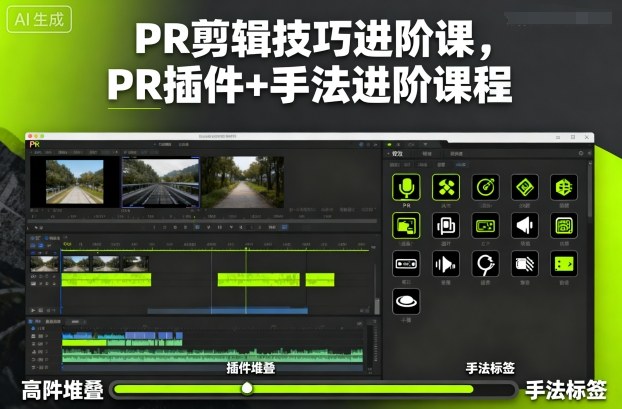 PR剪辑技巧进阶课，PR插件+手法进阶课程-琴书聊项目