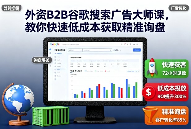 外资B2B谷歌搜索广告大师课，教你快速低成本获取精准询盘-琴书聊项目