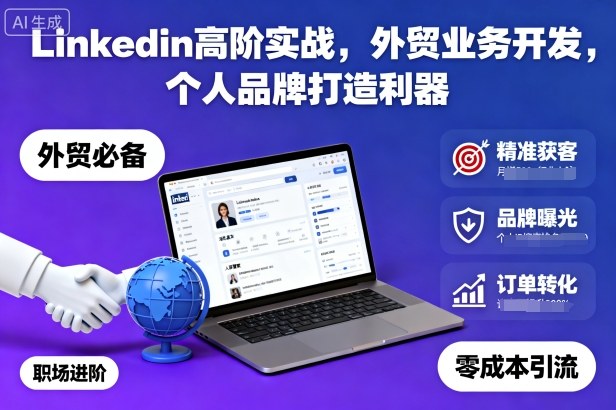 Linkedin高阶实战，外贸业务开发，个人品牌打造利器-琴书聊项目