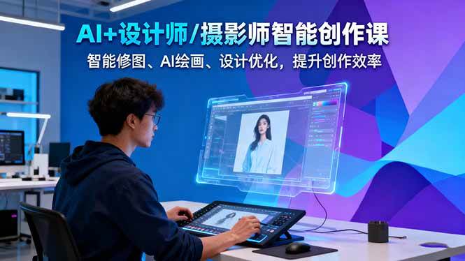 AI+设计师/摄影师智能创作课：智能修图、AI绘画、设计优化，提升创作效率-琴书聊项目