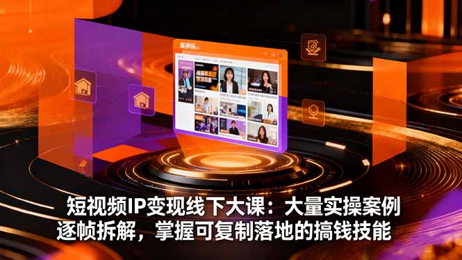 短视频IP变现线下大课：大量实操案例逐帧拆解，掌握可复制落地的搞钱技能-琴书聊项目