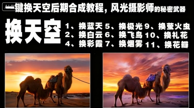 一键换天空后期合成教程，风光摄影师的秘密武器-琴书聊项目