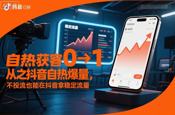 自热获客从0到1之抖音自热爆量，不投流也能在抖音拿稳定流量-琴书聊项目
