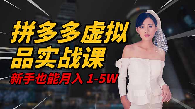 2025 拼多多虚拟品系统实战课，轻资产项目，可矩阵开工作室，新手也能…-琴书聊项目