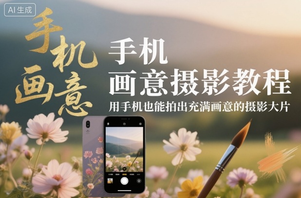 手机画意摄影教程，用手机也能拍出充满画意的摄影大片-琴书聊项目