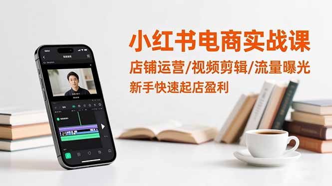 小红书电商实战课：店铺运营/视频剪辑/流量曝光，新手快速起店盈利-琴书聊项目