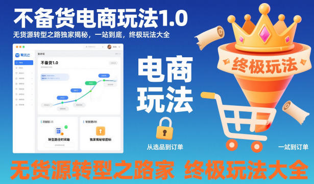 不备货电商玩法1.0，无货源转型之路独家揭秘，一站到底，终极玩法大全-琴书聊项目