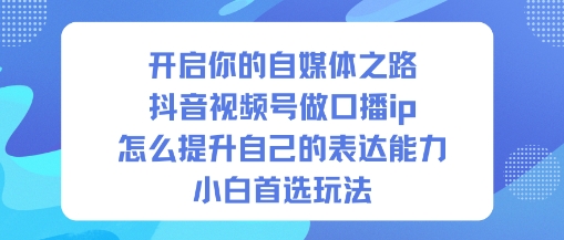 开启你的自媒体之路，抖音视频号做口播ip，怎么提升自己的表达能力，小白首选玩法-琴书聊项目