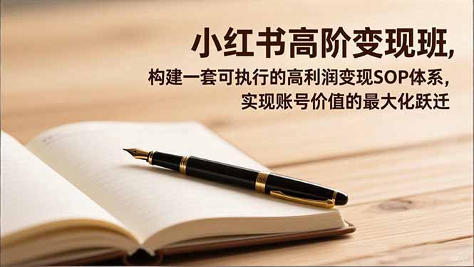小红书高阶变现班，构建一套可执行的高利润变现SOP体系，实现账号价值的最大化跃迁-琴书聊项目