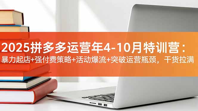 2025拼多多运营年4-10月特训营：暴力起店+强付费策略+活动爆流+突破运营瓶颈，干货拉满-琴书聊项目