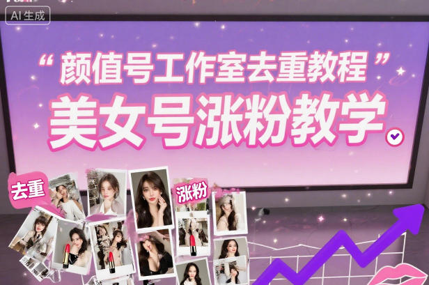颜值号工作室去重教程，美女号涨粉教学-琴书聊项目