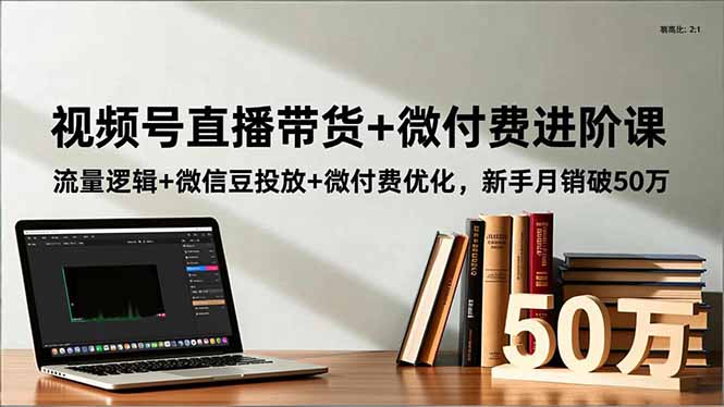 视频号直播带货+微付费进阶课：流量逻辑+微信豆投放+微付费优化，新手月销破50万-琴书聊项目