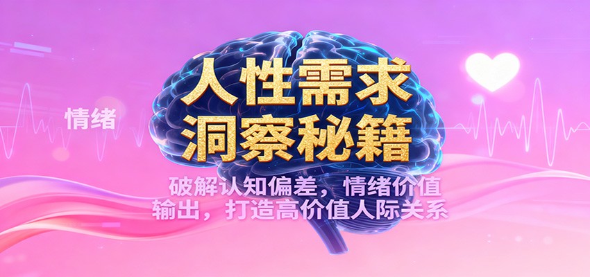 人性需求洞察秘籍，破解认知偏差，情绪价值输出，打造高价值人际关系-琴书聊项目