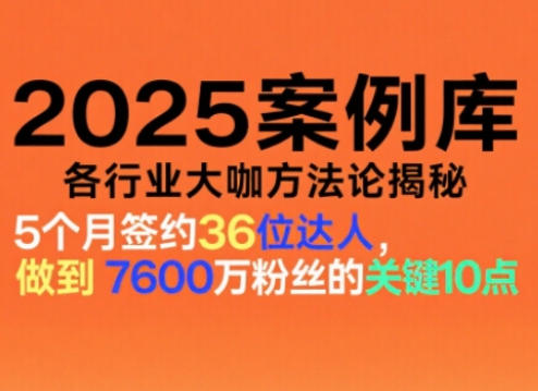 2025案例库，收录各行业大咖的方法论，各行业大咖方法论揭秘-琴书聊项目