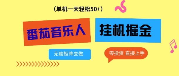 番茄音乐人挂G项目，多窗口去跑一天完稳定50+，零投资，简单无脑【揭秘】-琴书聊项目