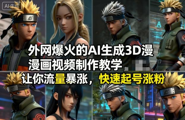 外网爆火的AI生成3D漫画视频制作教学，让你流量暴涨，快速起号涨粉！-琴书聊项目