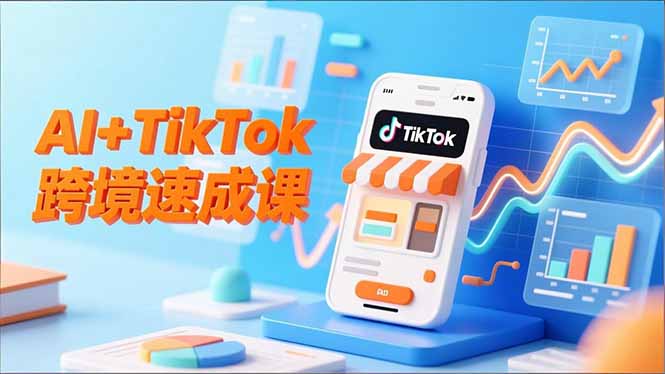 AI+TikTok跨境速成课，智能翻译、店铺定位、流程拆解，7天高效上线运营-琴书聊项目