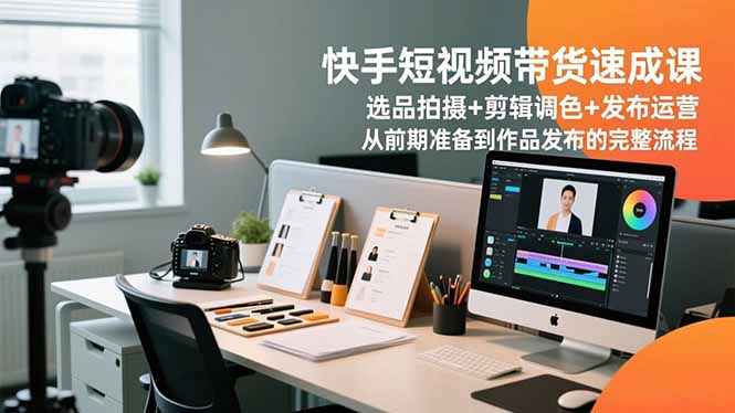 快手短视频带货速成课，选品拍摄+剪辑调色+发布运营，从前期准备到作品发布的完整流程-琴书聊项目