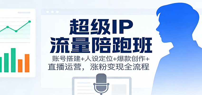 超级IP流量陪跑班：账号搭建+人设定位+爆款创作+直播运营，涨粉变现全流程-琴书聊项目