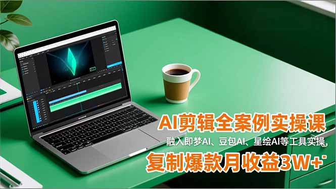 AI剪辑全案例实操课，融入即梦AI、豆包AI、星绘AI等工具实操，复制爆款月收益3W+-琴书聊项目