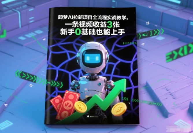 即梦AI拉新项目全流程实战教学，一条视频收益3张，新手0基础也能上手-琴书聊项目