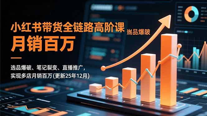 小红书带货全链路高阶课，选品爆破、笔记裂变、直播推广，实现多店月销百万(更新25年12月-琴书聊项目