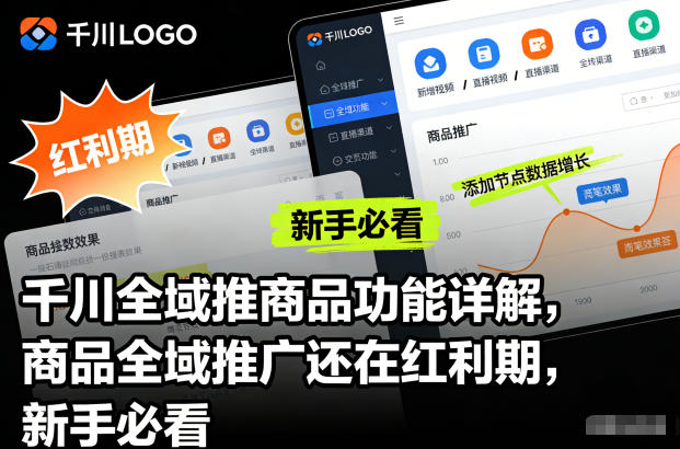 千川全域推商品功能详解，商品全域推广还在红利期，新手必看-琴书聊项目