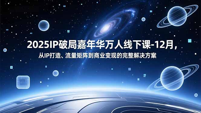 2025IP破局嘉年华万人线下课-12月，从IP打造、流量矩阵到商业变现的完整解决方案-琴书聊项目
