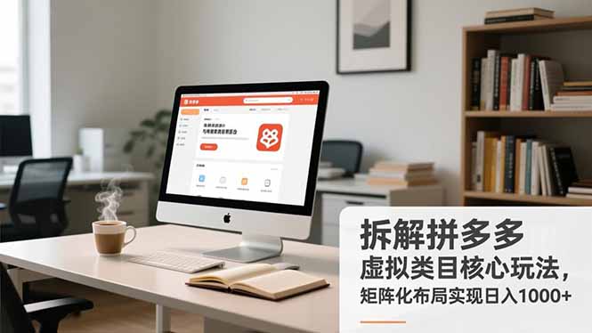 拆解拼多多虚拟类目核心玩法，矩阵化布局实现日入1000+-琴书聊项目
