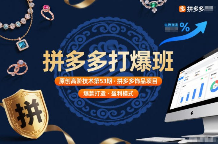 拼多多打爆班原创高阶技术第53期，拼多多饰品项目-琴书聊项目