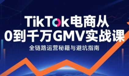 TikTok电商从0到千万GMV实战课，从0到1拆解实战秘籍(更新)-琴书聊项目