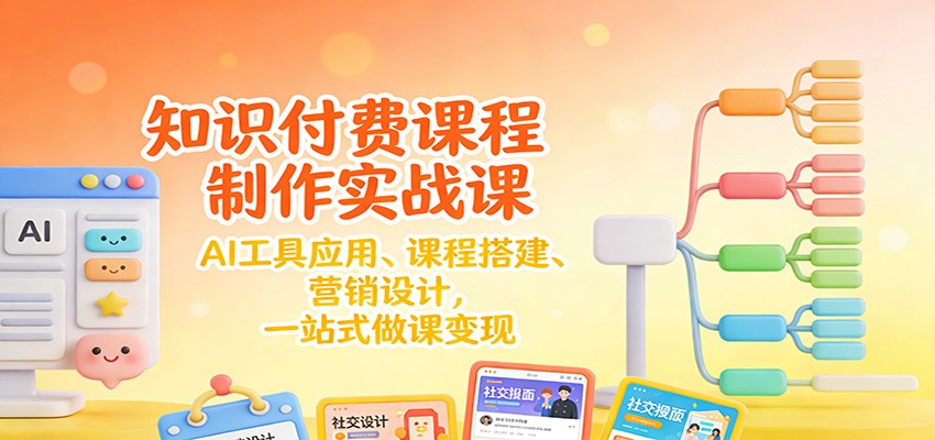 知识付费课程制作实战课：AI工具应用 、课程搭建、营销设计，一站式做课变现-琴书聊项目
